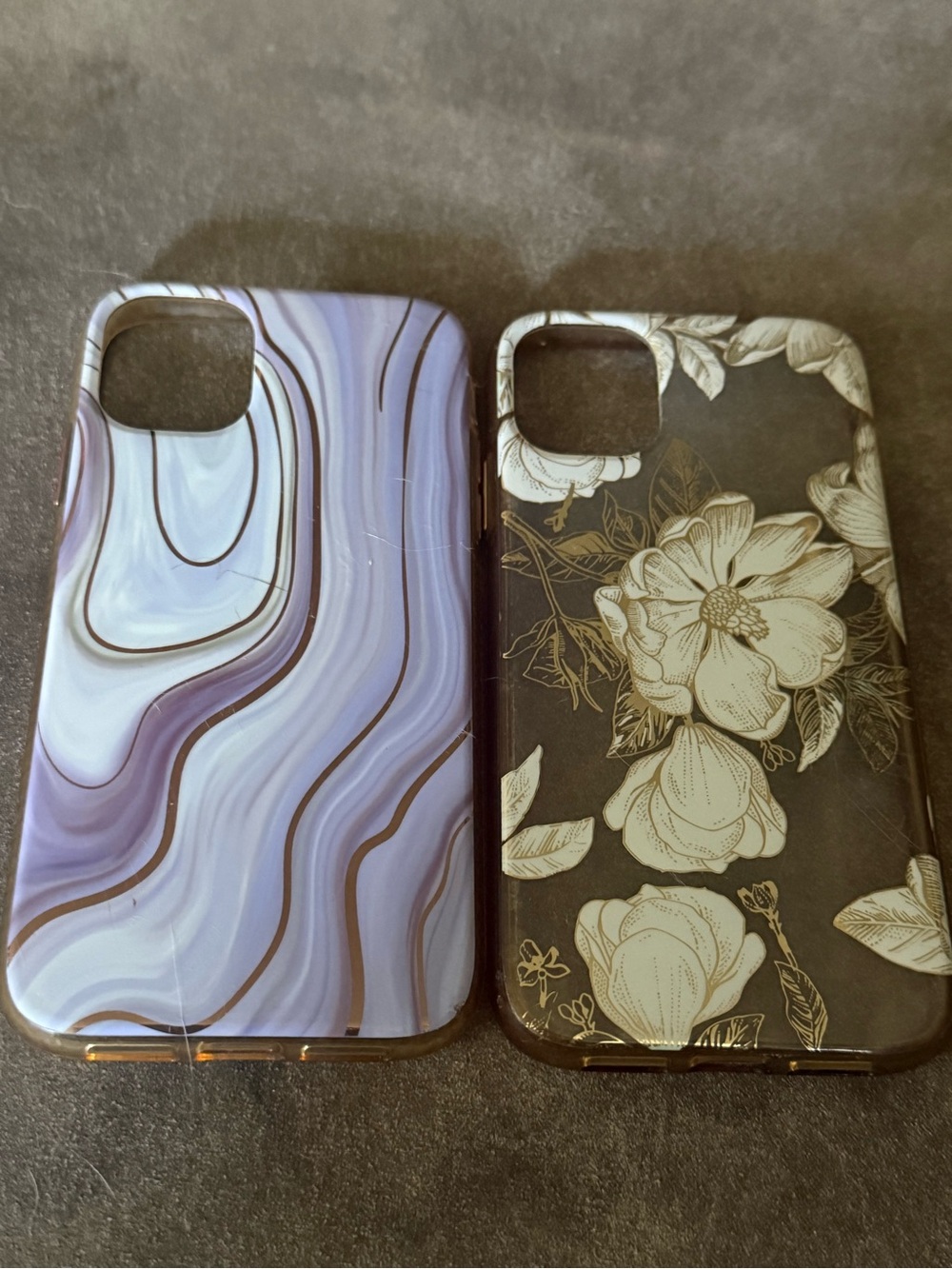 Purple Swirl and White Flowers iPhone Cases - Unbranded Protective Covers